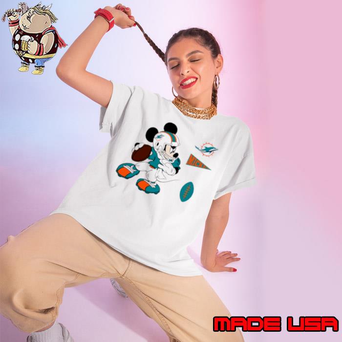 Original mickey mouse player Miami Dolphins Disney football s Ladies tee