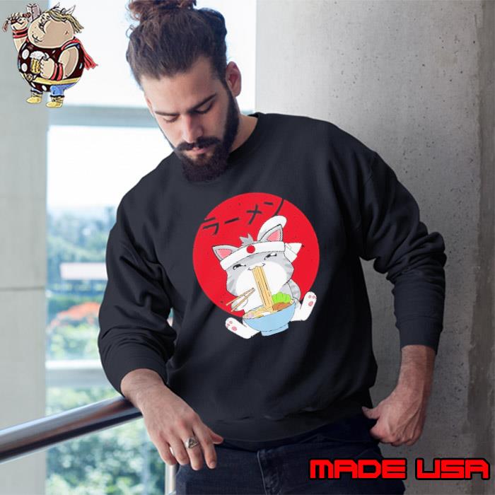 Ramen Cat Japanese Anime Kawaii Blood Moon Shirt Sweatshirt