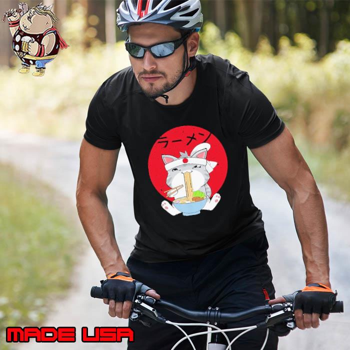 Ramen Cat Japanese Anime Kawaii Blood Moon Shirt