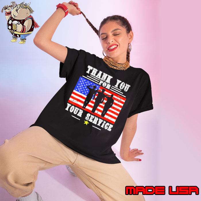 Usa Flag Veteran Thank You For Your Service Tee Veteran's Day Shirt Ladies tee