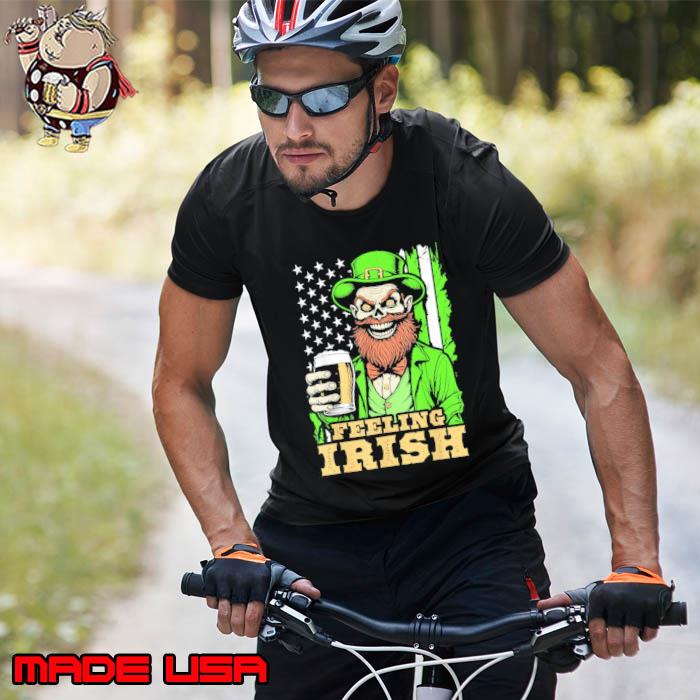 Zombie St Patrick's Day Feeling Irish Beer USA Flag Shirt Unisex
