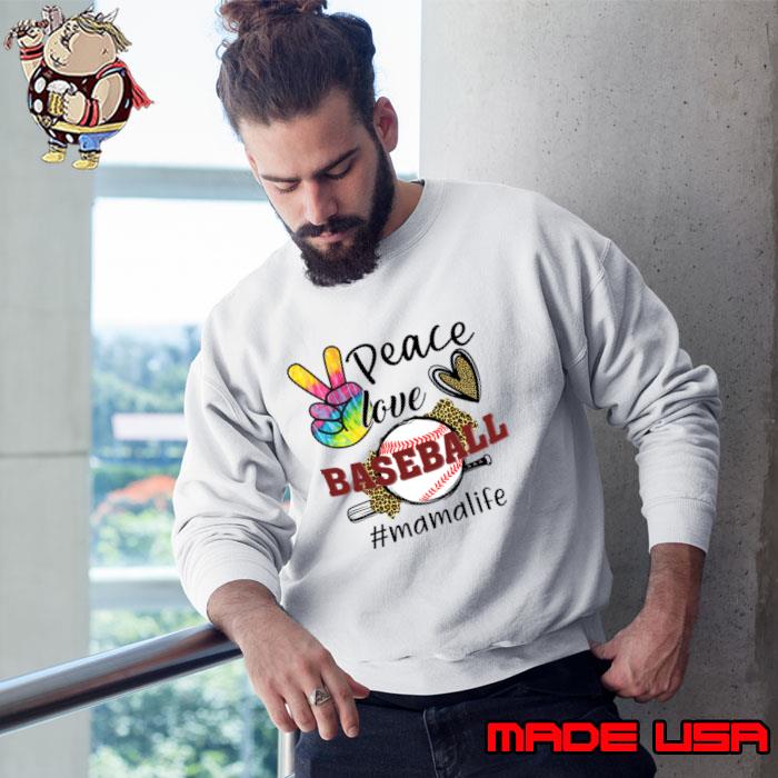Peace Love Baseball Mama Life Leopard Sport Lovers T-Shirt