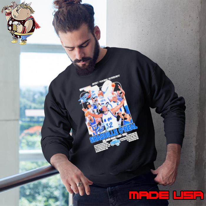 Shaquille O’neal Orlando Magic 1992 1996 Jersey Number Retirement achievement Shirt