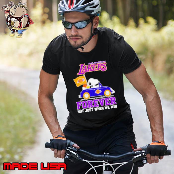 Snoopy and WoodStock Los Angeles Lakers basketball forever fan not just when win s Unisex
