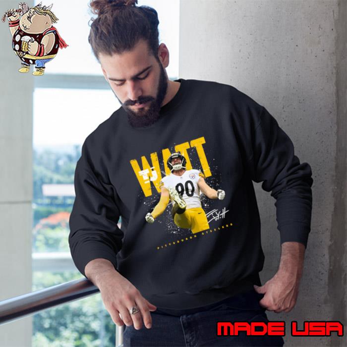 T.J. Watt Signature American football linebacker for the Pittsburgh Steelers T-Shirt Sweatshirt