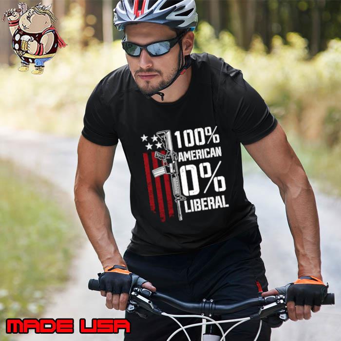 100 Percent American 0 Percent Liberal Pro Gun On Back Usa Flag T-Shirt Unisex