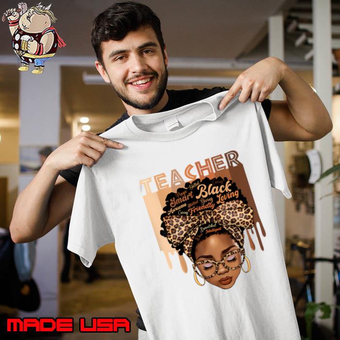 Black Teacher Magic Black History Month Afro Hair Melanin Leopard T-Shirt Unisex