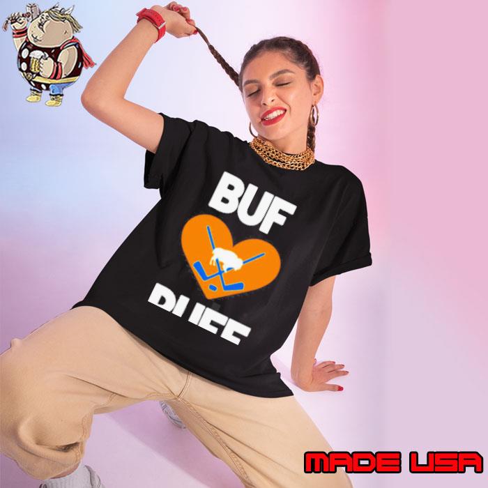 Buf Loves Ruff Buffalo Sabres Hockey Heart s Ladies tee