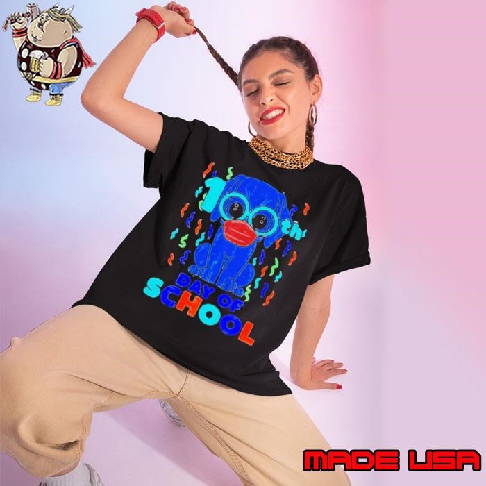 100th Day Of School Dog In Mask 100 Days Quarantine Ladies tee