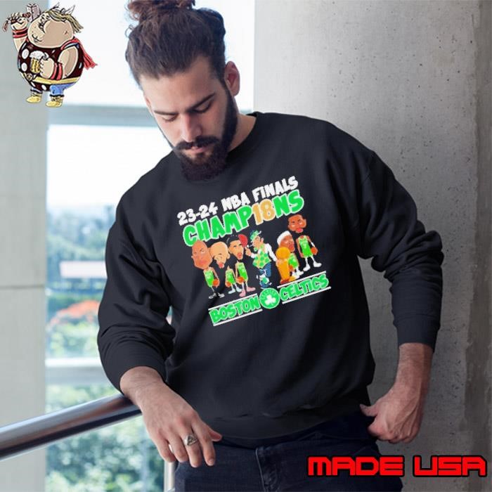 23-24 NBA Finals Champions Boston Celtics Team Cartoons Sweatshirt