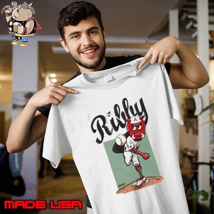 Arkansas HogToons Throwing Ribby Raglan Unisex
