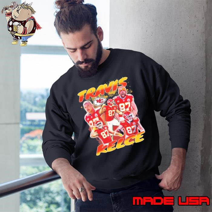Awesome Travis Kelce an American football tight end Kansas City Chiefs Vintage Collage Sweatshirt