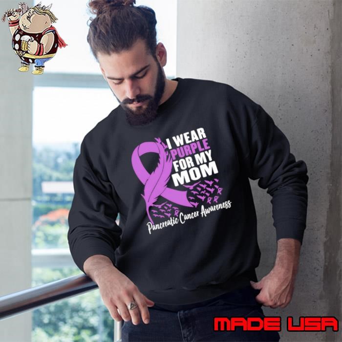 Best I Wear Purple For My Mom Pancreatic Support Birds Sweatshirt