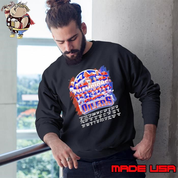 Champions Edmonton Oilers Team 2024 Signatures Sweatshirt
