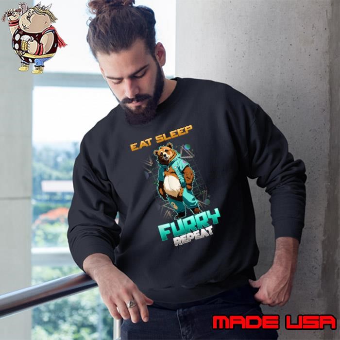 Eat Sleep Repeat I Cute Fursuit Bear Cosplay Sweatshirt