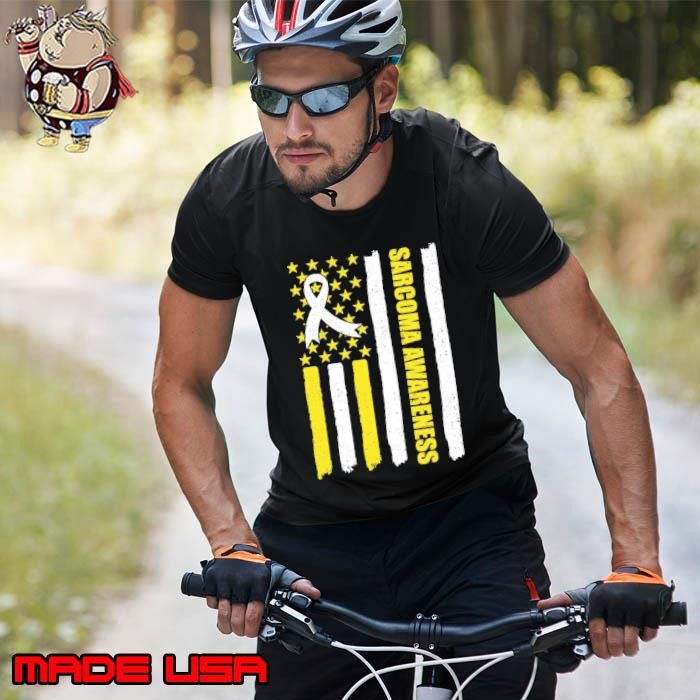 Funny Sarcoma Cancer Awareness Month American Flag Ribbon Unisex