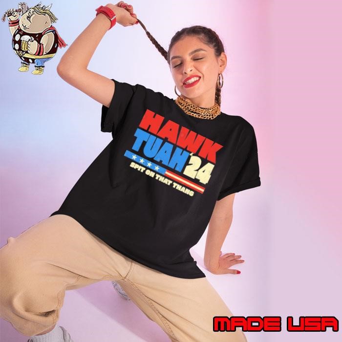 Hawk Tuah 24 Spit On That Thang Retro Election 2024 Ladies tee
