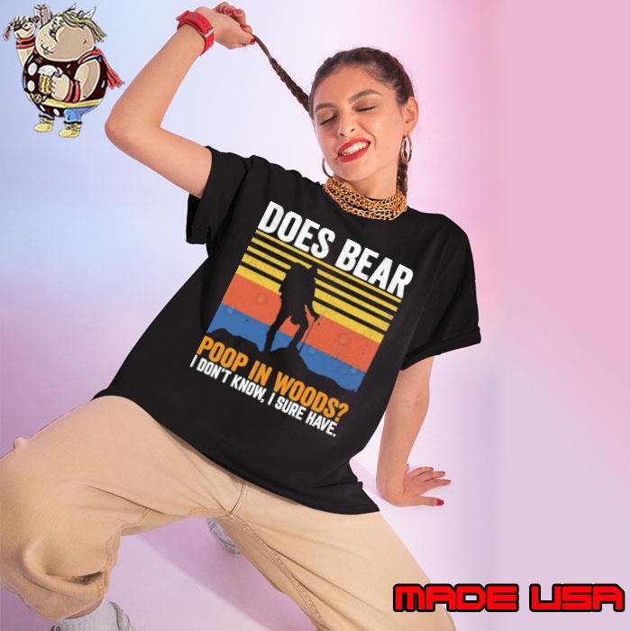 Hiker Humorous Distressed Does Bear Poop In Woods Joke Vintqage Ladies tee