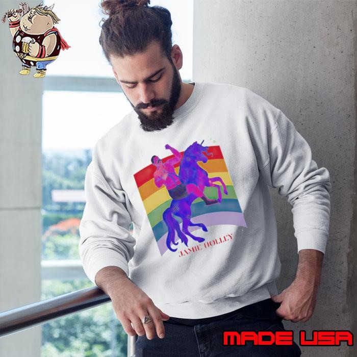 Jamie Holley riding horse rainbow pride Sweatshirt