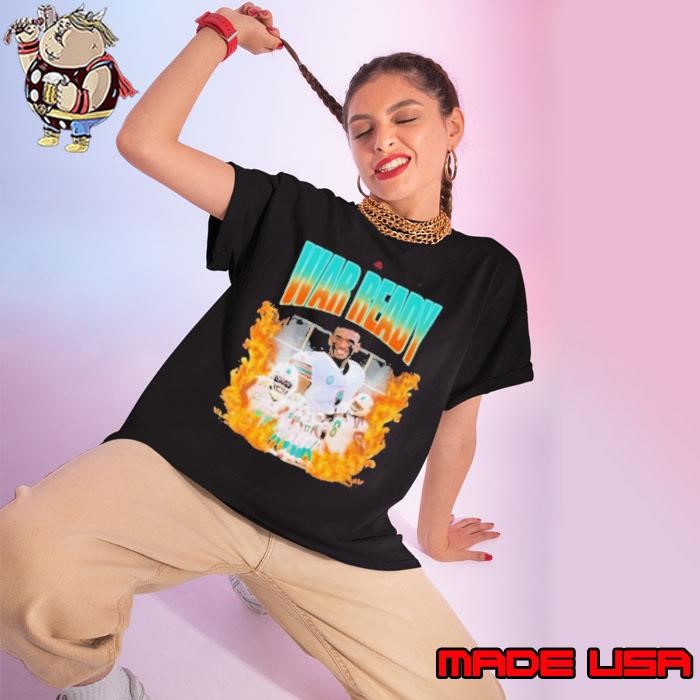 Jaylen Waddle Wearing War Ready Dolfan Ladies tee