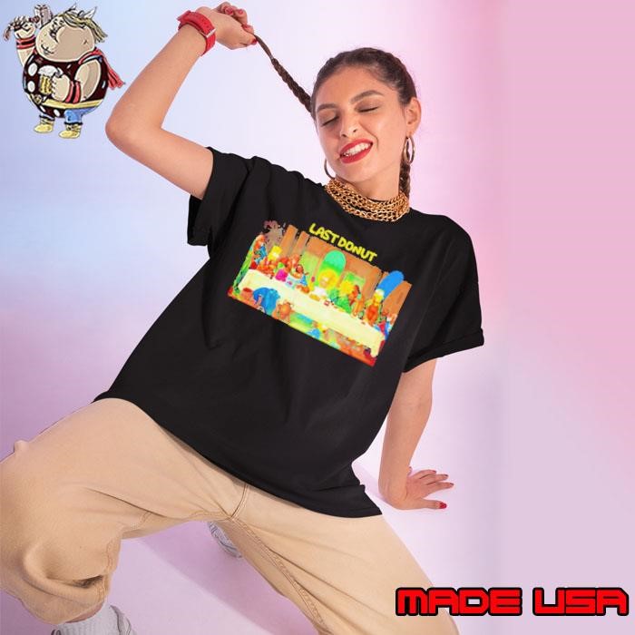 Last donut Simpsons the last supper parody Ladies tee
