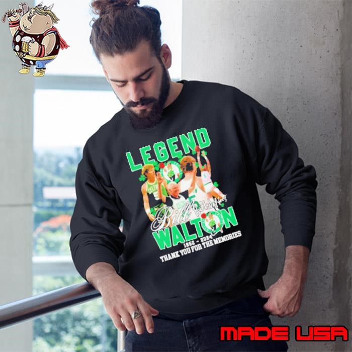 Legend Bill Walton Boston Celtics 1952-2024 Thank You For The Memories Signature Sweatshirt