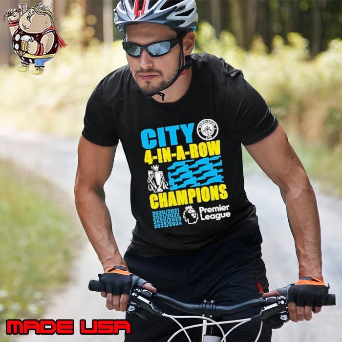 Manchester City 2024 Premier League Champions Four Years In A Row Unisex