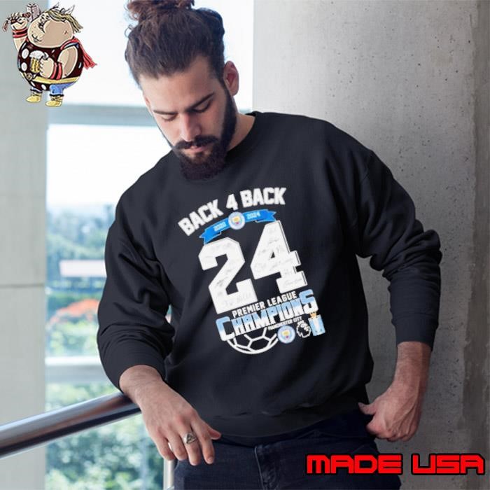 Manchester City Back 4 Back 2020-2024 Premier League Champions Sweatshirt