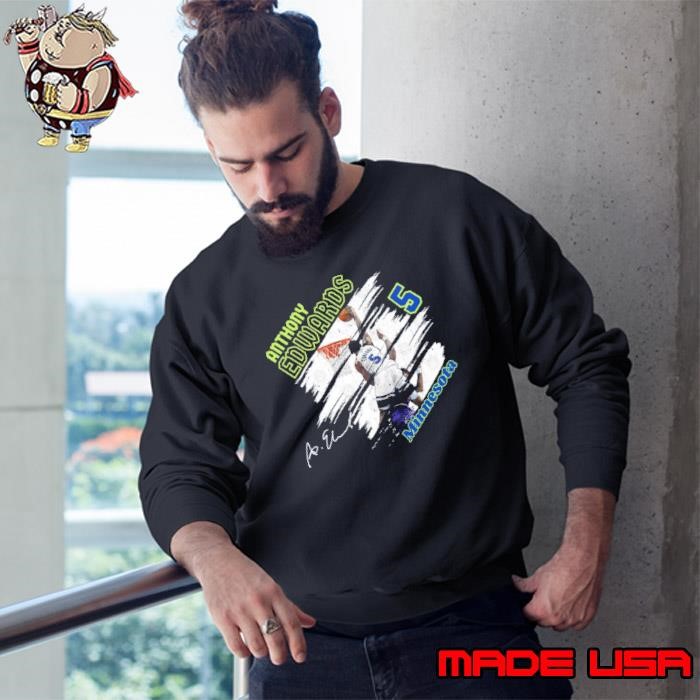 Minnesota Anthony Edwards #5 dunk Cartoon Basketball Sweatshirt