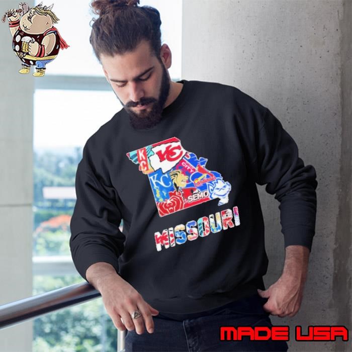 Missouri Map Sports Teams Logo Sweatshirt