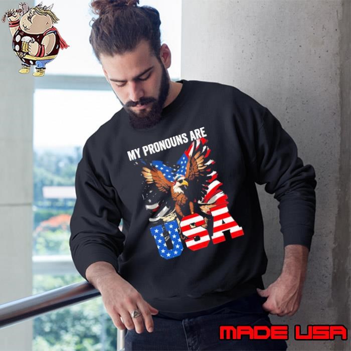 My Pronouns Are USA 4th Of July American Eagle Sweatshirt