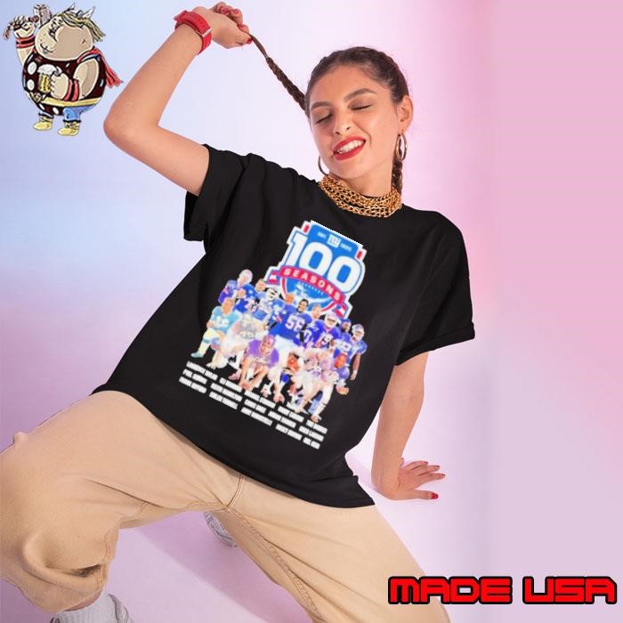 New York Giants 100 Seasons Est 1925 Signatures Ladies tee