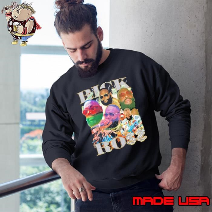 Nice Rick Ross an American rapper and record executive Vintage Collage Sweatshirt