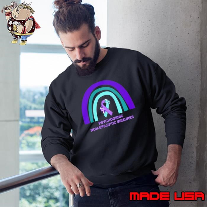 Psychogenic Non-Epileptic Seizures Pnes Purple Teal Rainbow Flower Sweatshirt