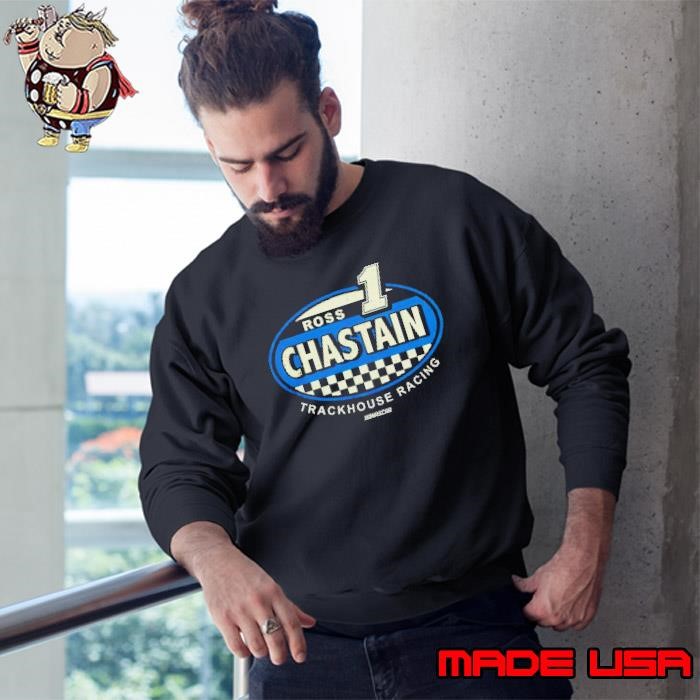 Ross Chastain Checkered Flag Heathered Charcoal Vintage Sweatshirt