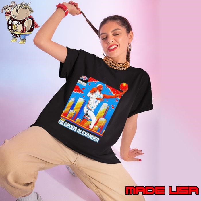 Shai Gilgeous Alexander Oklahoma City Thunder SGA city skyline Ladies tee