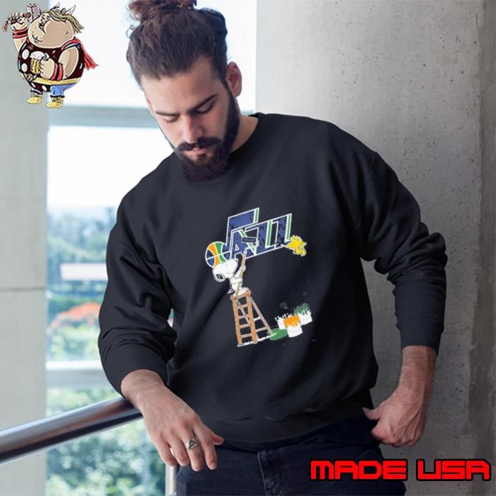 Snoopy And Woodstock Painting Utah Jazz Logo 2024 Sweatshirt