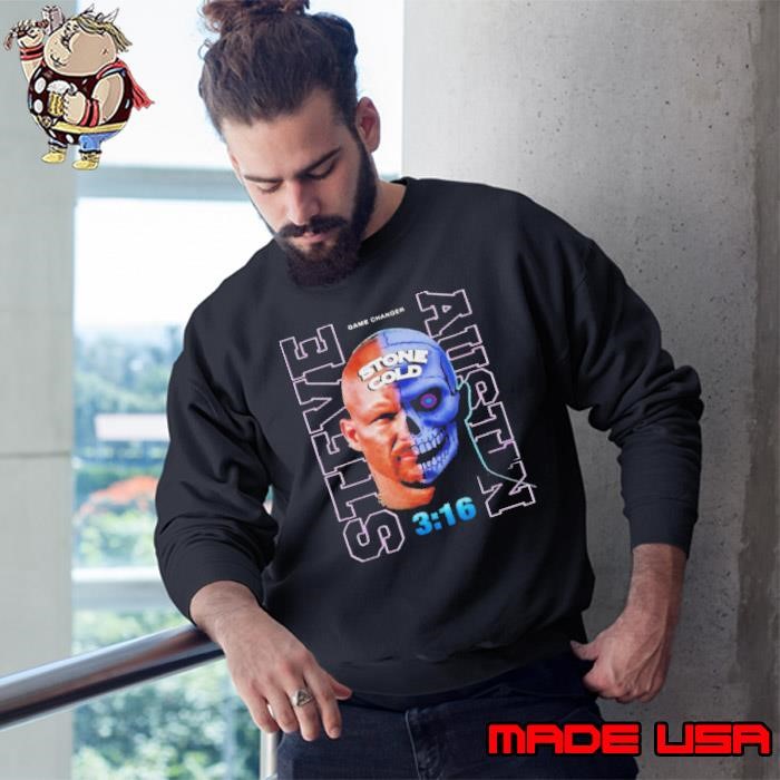 Stone Cold Steve Austin Skull Face Black Sweatshirt