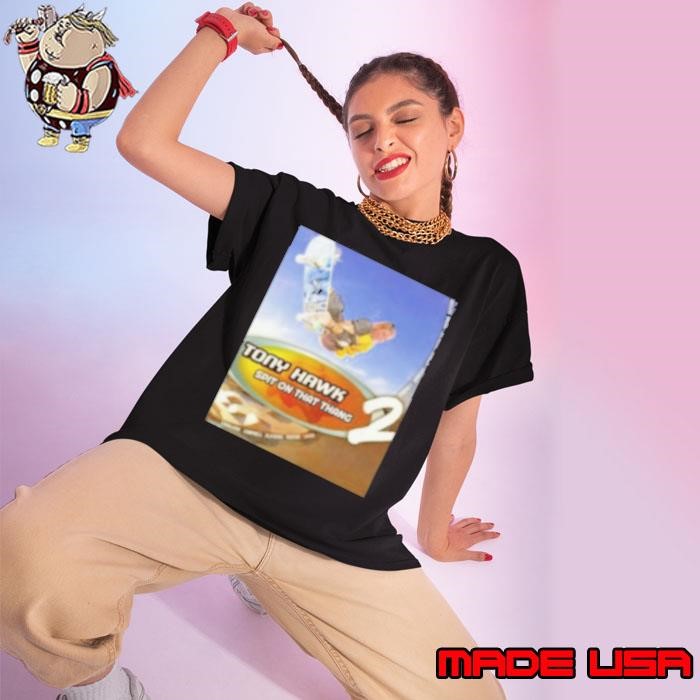 The Irony Closet Hawk Tuah Pro Skater Tony Hawk Spit On That Thang 2 Ladies tee