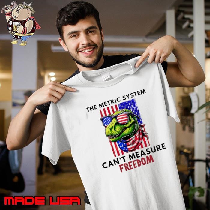 The Metric System Can't Measure Freedom T-rex American Flag Sunglasses Unisex