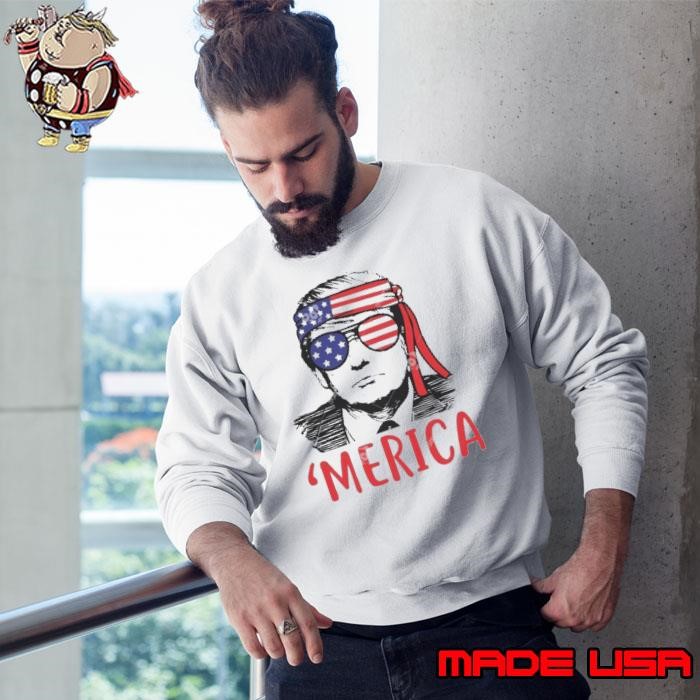 Trump Merica Donald Trump 4th Of July Trump Sunglasses Usa Flag Sweatshirt
