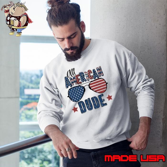 All American Dude Sunglasses Stars Usa Flag Sweatshirt