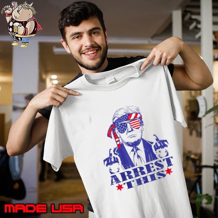 Arrest This Donald Trump president middle finger sunglasses usa flag Unisex