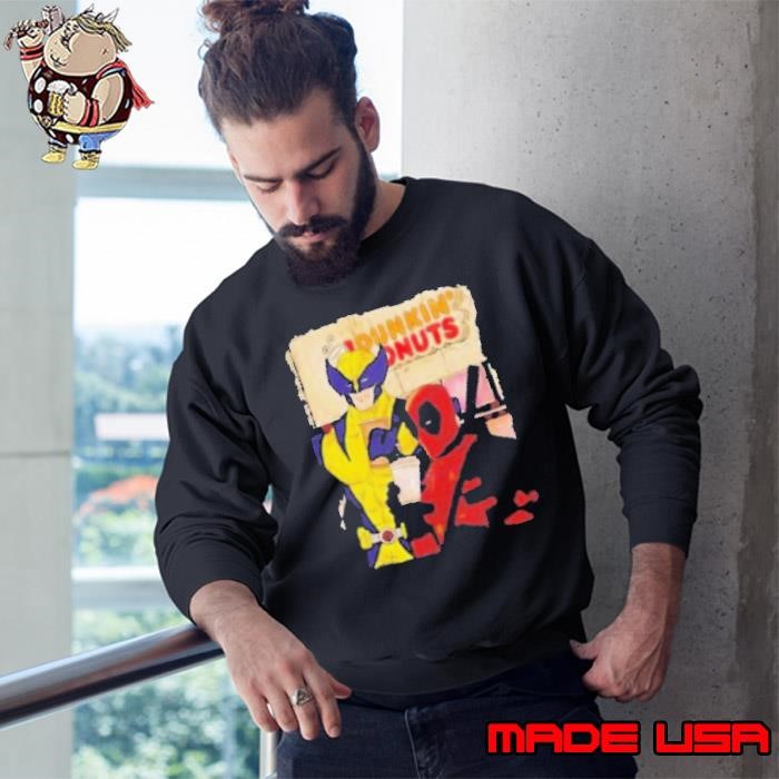 Awesome Deadpool and wolverine dunkin donuts Sweatshirt