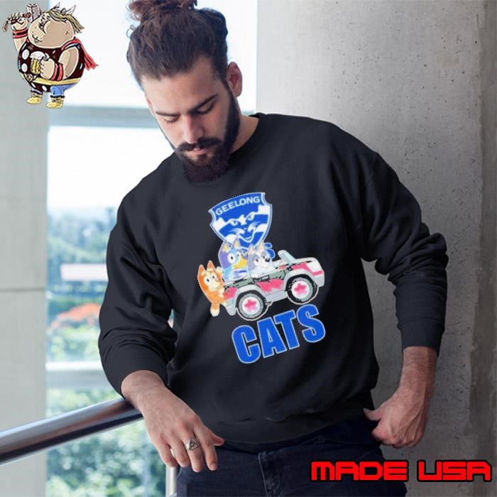 Bluey Character On Car Geelong Cats Sweatshirt
