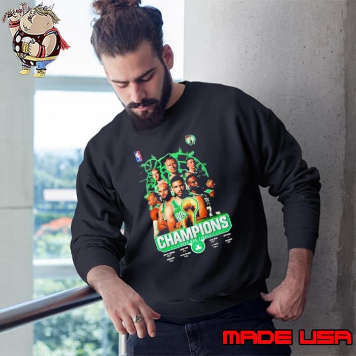 Boston Celtics Basketball Team 2024 Nba Finals Champions Fan Celebrating Signatures Sweatshirt