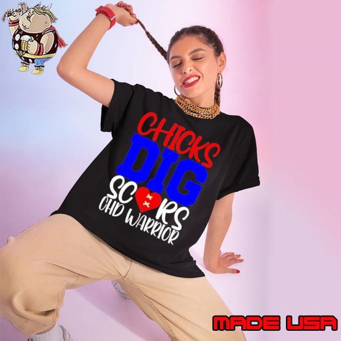 CHD Awareness Chicks Dig Scars CHD Warrior Ladies tee