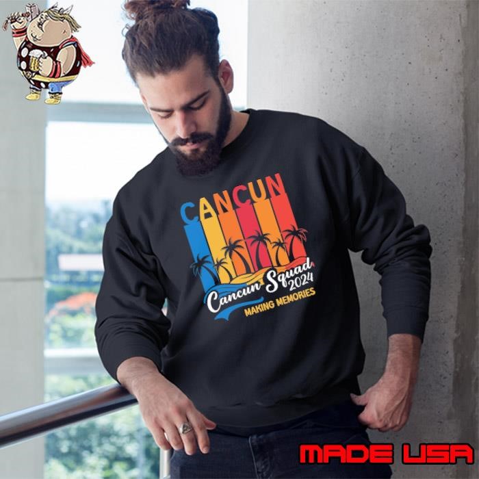 Cancun Squad 2024 Making Memories Mexico Palms Tree Retro Sweatshirt