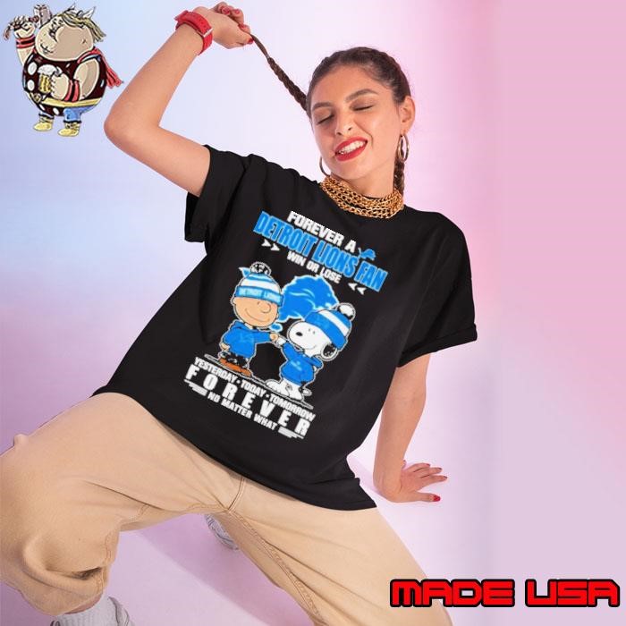 Detroit Lions Football Fan Forever No Matter What Snoopy Ladies tee