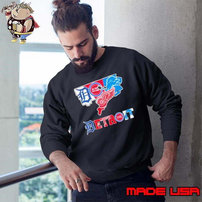 Detroit Map Sports Teams Logo Sweatshirt